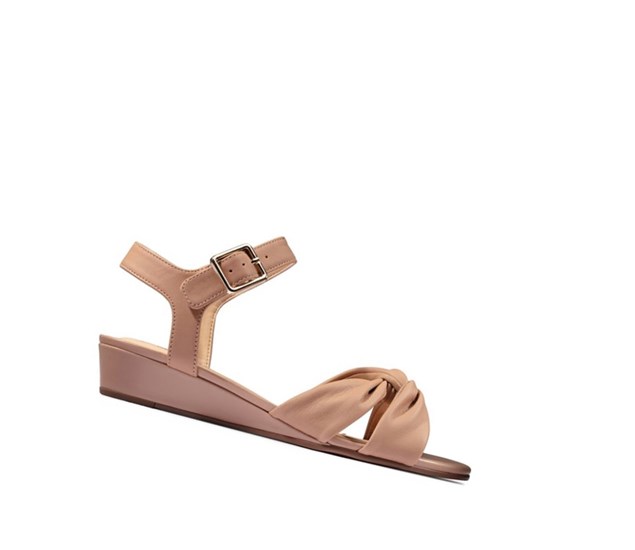 Clarks Sense Remienkove Kozene Sandale na Platforme Damske Skin | VTUK-58492