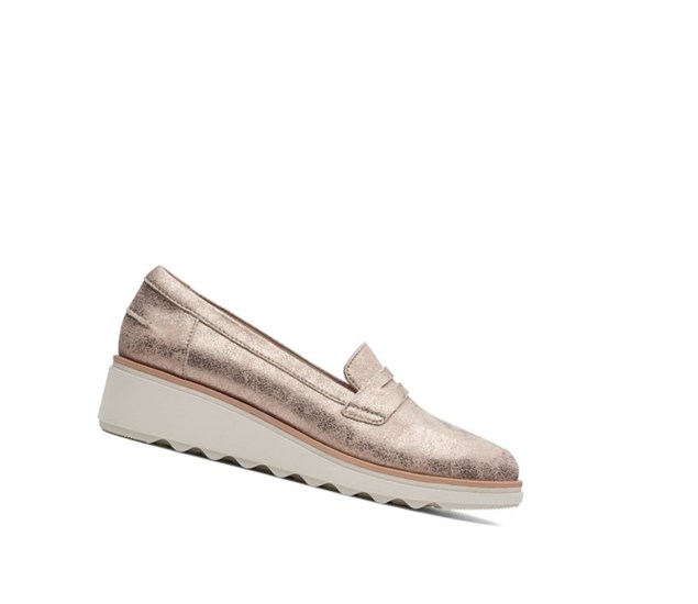 Clarks Sharon Ranch Semisove Mokasiny Damske Strieborne Metal | YGTD-70482