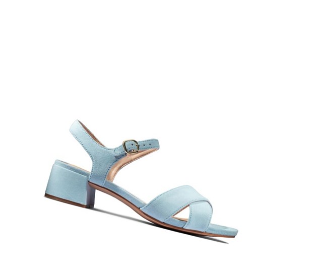 Clarks Sheer 35 Remienkove Semisove Sandale na Podpatku Damske Svetlo Modre | WJTE-87139