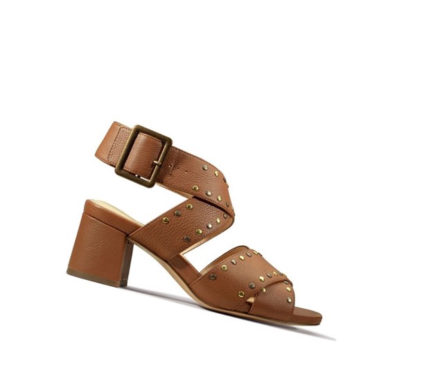 Clarks Sheer 55 Prackou Kozene Sandale na Podpatku Damske Hnede | NSJX-03592