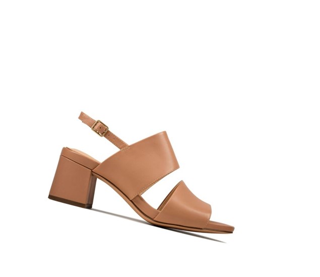 Clarks Sheer 55 Sling Kozene Sandale na Podpatku Damske Skin | EOFX-94283