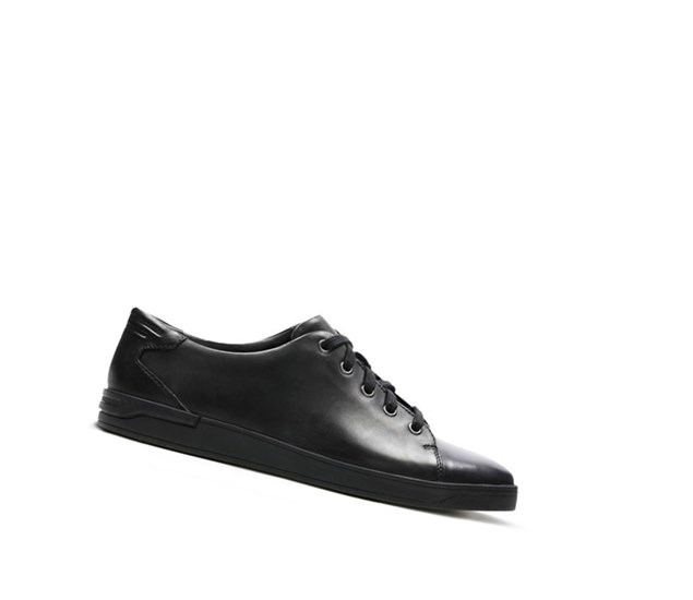 Clarks Stanway Cipkovane Kozene Tenisky Panske Čierne | SJGX-26574