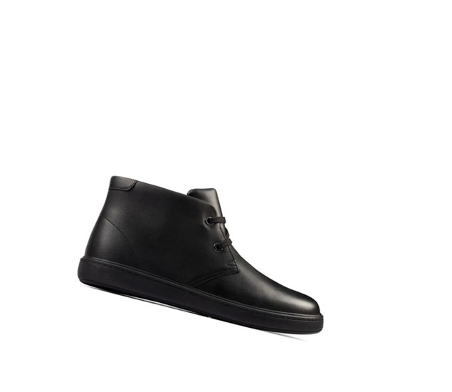 Clarks Street Step Kozene Clenkove Cizmy Chlapcenske Čierne | ECQO-90427