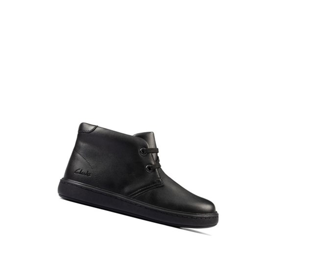 Clarks Street Step Kozene Skolske Topanky Chlapcenske Čierne | AGOB-93412