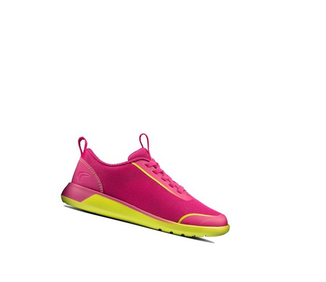 Clarks Suburb Spark Tenisky Chlapcenske Ruzove Citrón | LCHA-17258