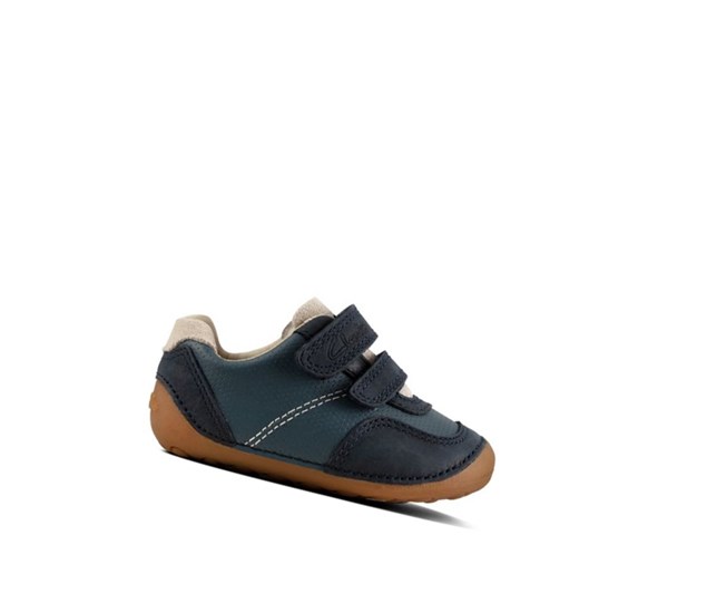 Clarks Tiny Dusk Semisove Vychadzkove Topanky Chlapcenske Modre | UBJR-70526