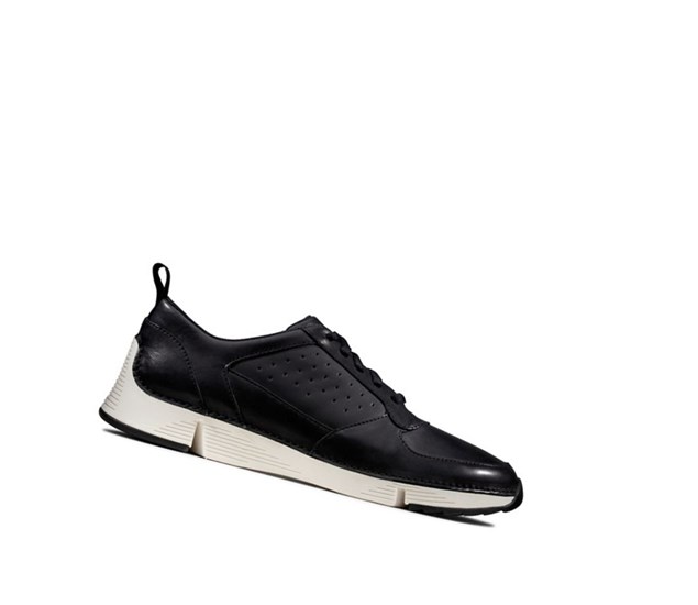 Clarks Tri Sprint Kozene Tenisky Panske Čierne | DYXM-72568