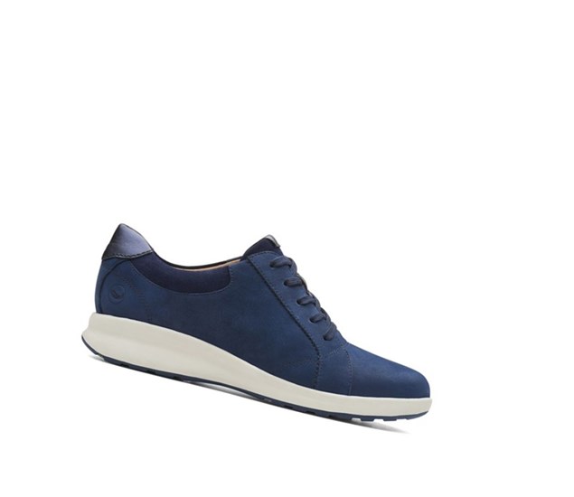 Clarks Un Adorn Cipkovane Kozene Tenisky Damske Námornícka Modrá | JWBE-91067