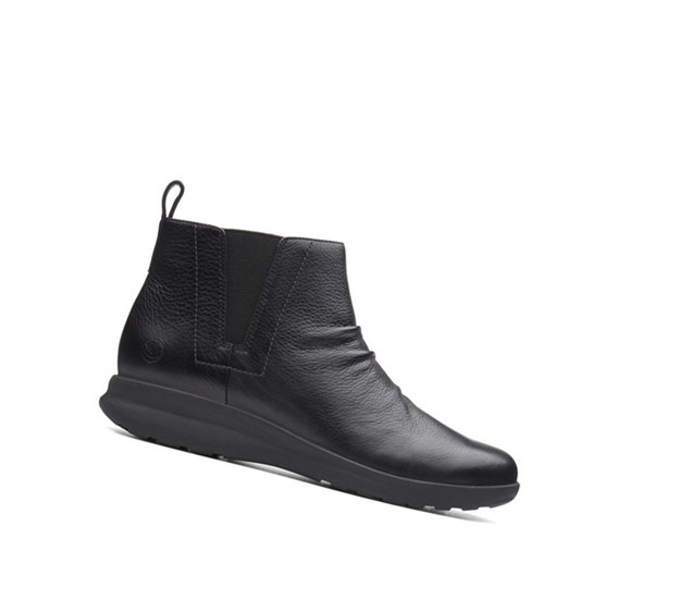Clarks Un Adorn Stredne Kozene Clenkove Cizmy Damske Čierne | DWGR-36841