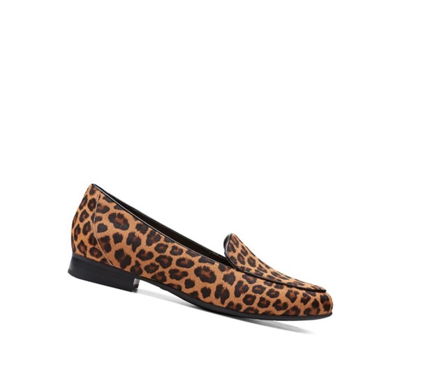 Clarks Un Blush Ease Print Kozene Siroke Topanky Fit Mokasiny Damske Leopardie | GCIL-17593