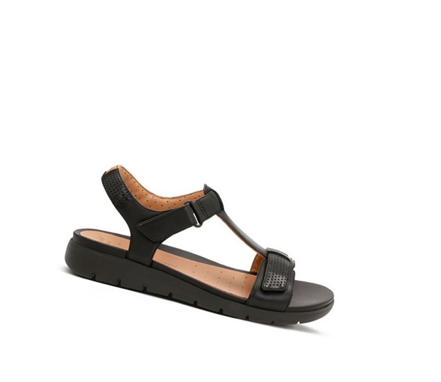 Clarks Un Haywood Kozene Ploche Sandale Damske Čierne | IPRL-43068