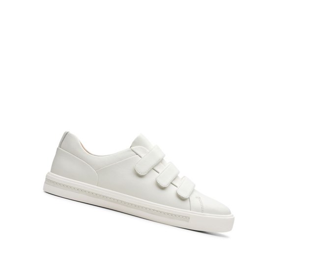 Clarks Un Maui Remienkove Kozene Tenisky Damske Biele | GJRB-43258