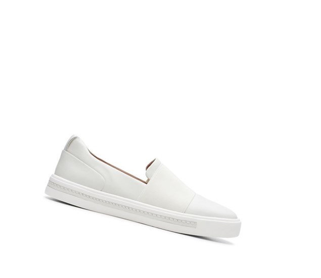 Clarks Un Maui Step Kozene Siroke Topanky Fit Slip On Tenisky Damske Biele | PCTG-47590