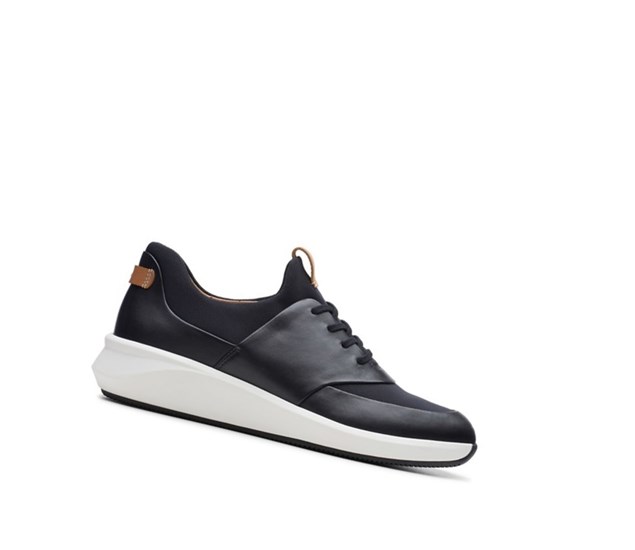 Clarks Un Rio Cipkovane Kozene Ležérne Tenisky Damske Čierne | CVWK-18279