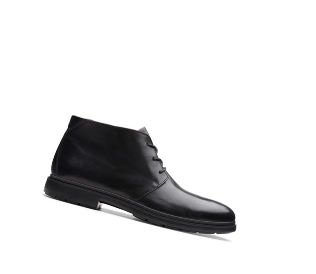 Clarks Un Tailor Stredne Kozene Púštne Čižmy Panske Čierne | IOFK-63072