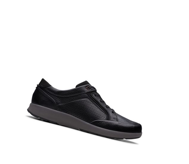 Clarks Un Trailove Form Kozene Tenisky Panske Čierne | DZQR-52397