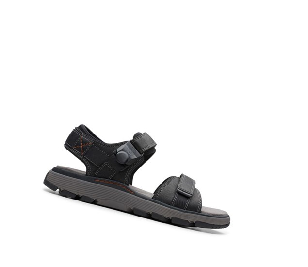 Clarks Un Trek Part Kozene Sandale Casual Panske Čierne | EONW-84391