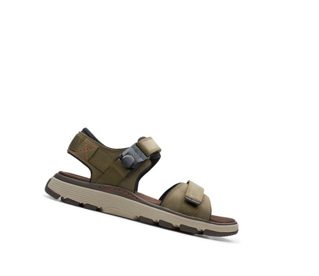 Clarks Un Trek Part Nubuck Textilne Sandale Casual Panske Tmavo Olivovo Zelená | BEKW-54081