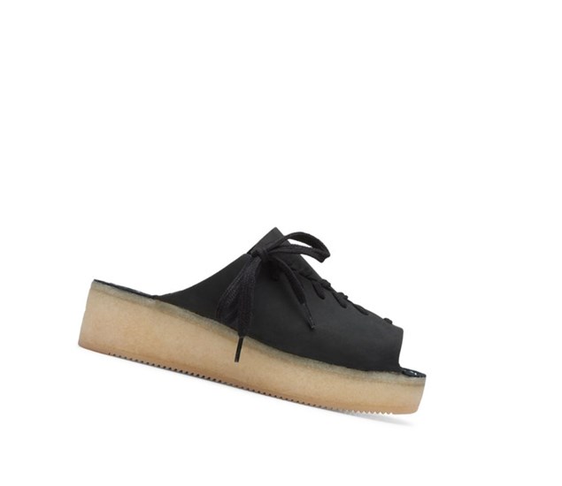 Clarks Wallacraft Open Nubuck Wallabee Damske Čierne | SOYH-29685