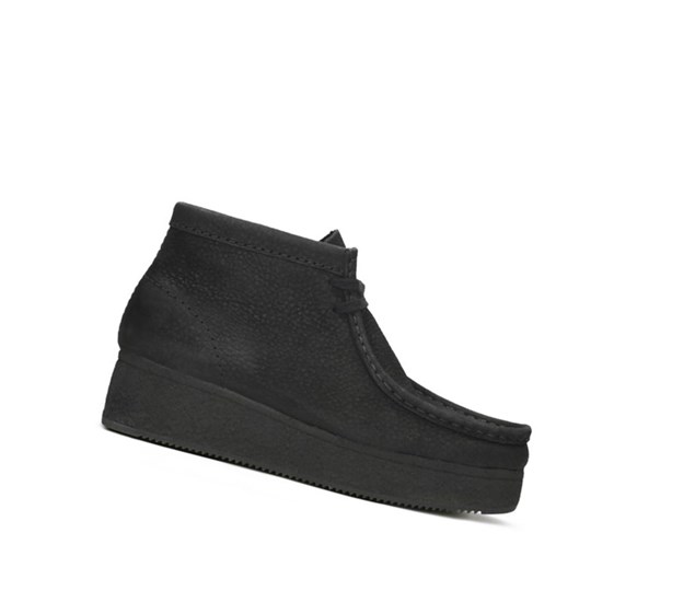 Clarks Wedge Nubuck Kozene Wallabee Damske Čierne | UKIZ-25601