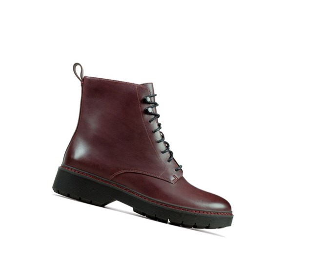Clarks Witcombe Hi Kozene Snurovacie Topanky Damske Bordove | PTJB-45601