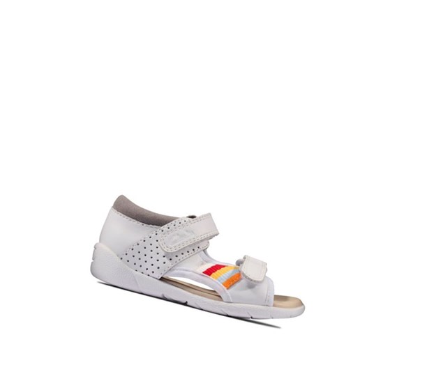 Clarks Zora Beau Kozene Sandale Casual Chlapcenske Biele | MVKP-42619