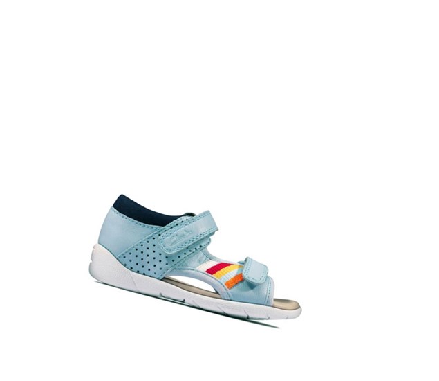 Clarks Zora Beau Kozene Sandale Casual Chlapcenske Svetlo Modre | UQGE-59174